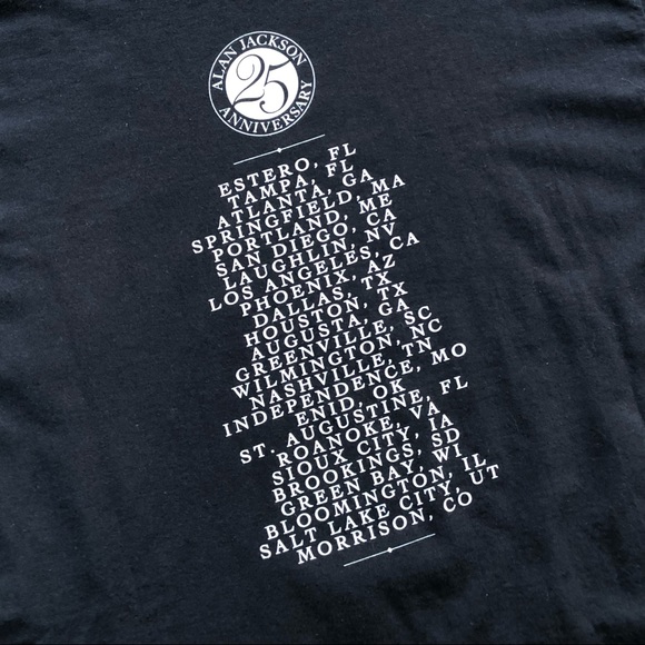 Alan Jackson 25th Anniversary US Tour Concert Tour Tee - Size Men’s 2XL - Picture 8 of 10